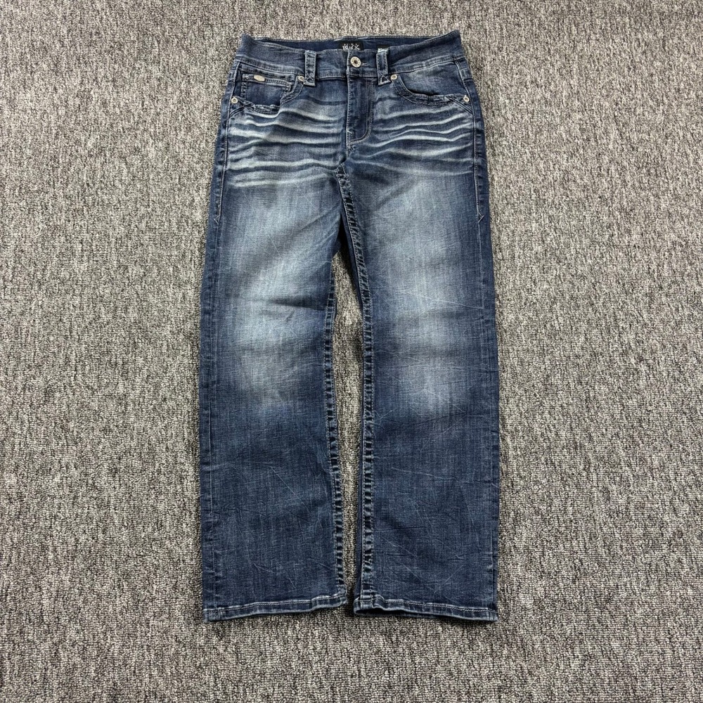 Buckle Black Fit No 9 Bootcut Dark Wash Distressed Denim Jeans Size 30x30